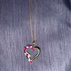 10k yellow gold heart necklace